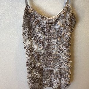 Cute cream and brown top size S